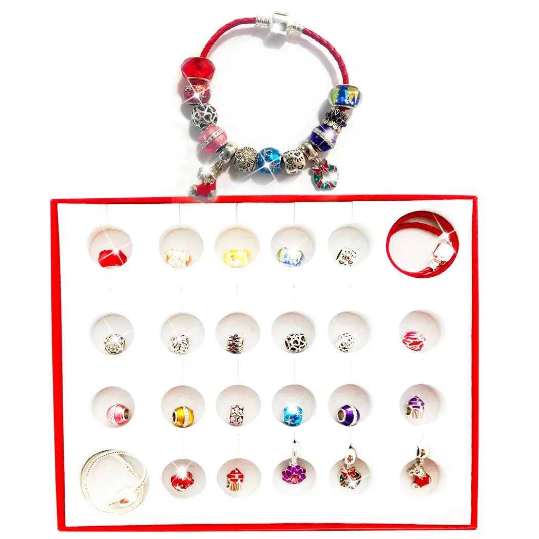 DIY Beaded Glass Bead Crystal Bracelet Bangle Christmas Countdown Gift Box - Bellarte Enchanté DIY Beaded Glass Bead Crystal Bracelet Bangle Christmas Countdown Gift Box